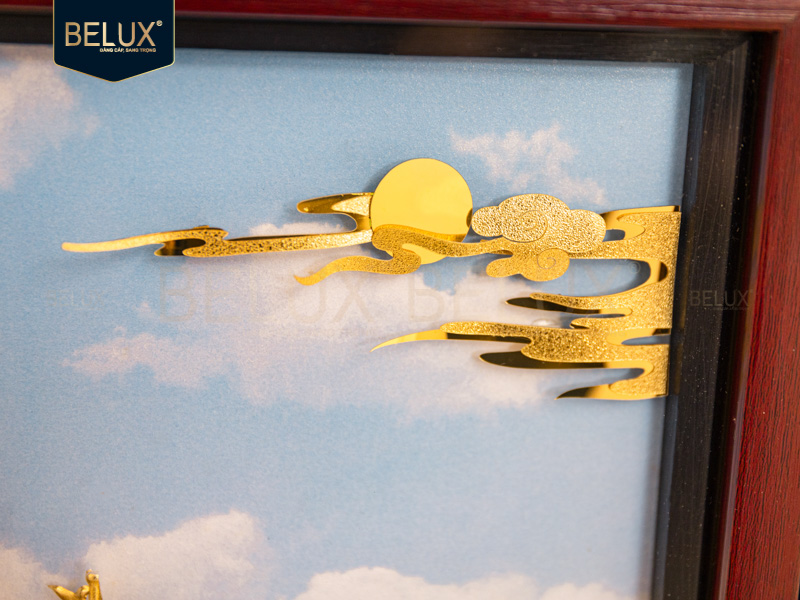 Tranh Thuận Buồm Xuôi Gió Vẽ Màu Dát Vàng 24k 34x27cm